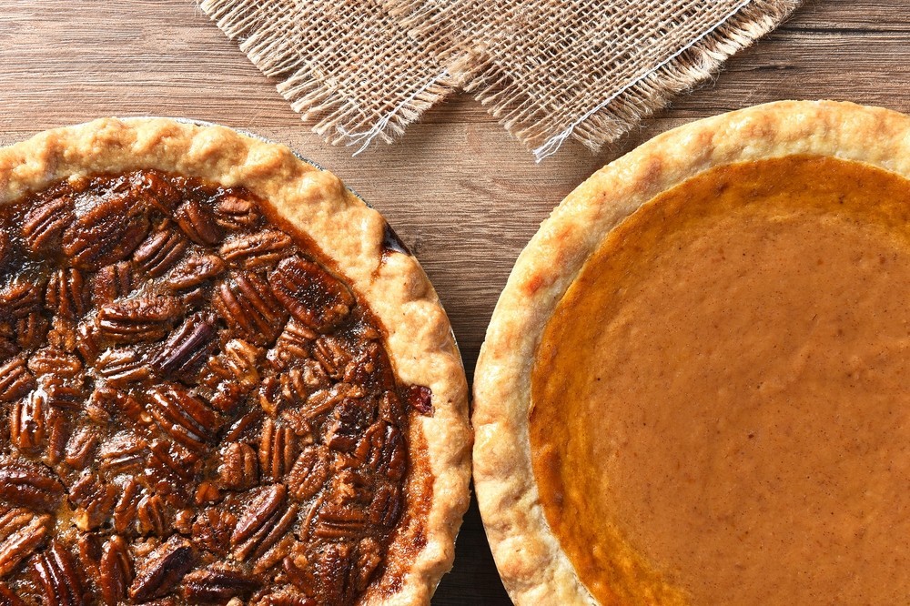 Pumpkin Cheesecake Pie & Pecan Pie